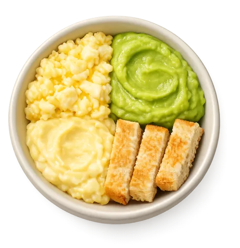 Ei, Avocado und Brot