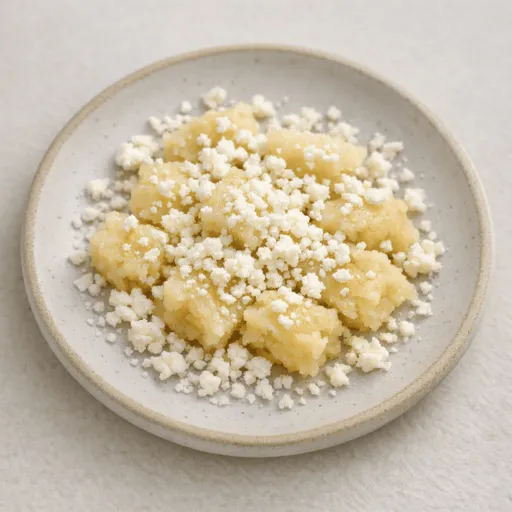 Tamal (mashed) and queso fresco