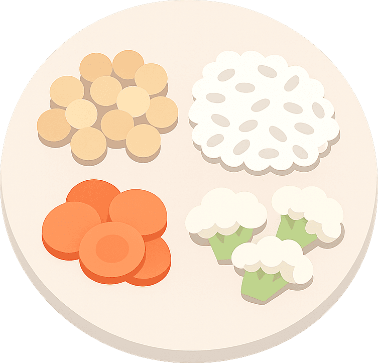 Cece, Riso, Carota e Cavolfiore