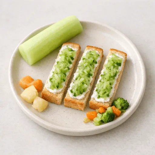 Bread, Cream cheese and Cucumber