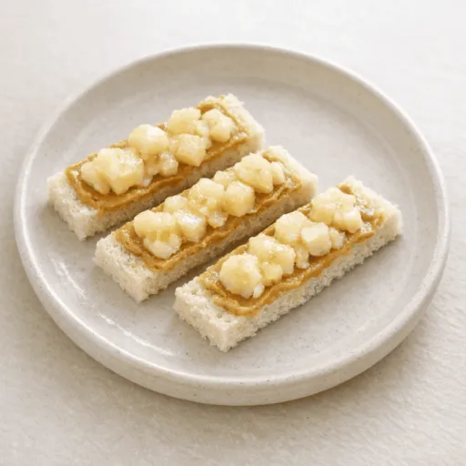 Banane, Erdnussmus und Brot