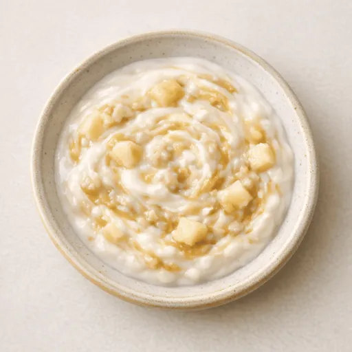 Joghurt, Banane, Haferflocken und Erdnussmus