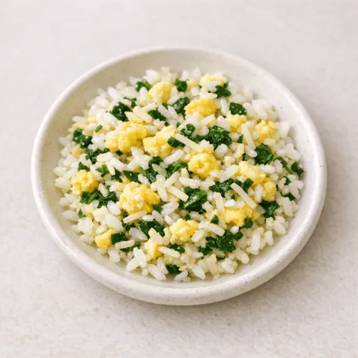 Arroz, Huevo, Espinaca y Queso