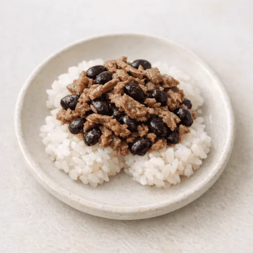 Bœuf, Riz et Haricots noirs