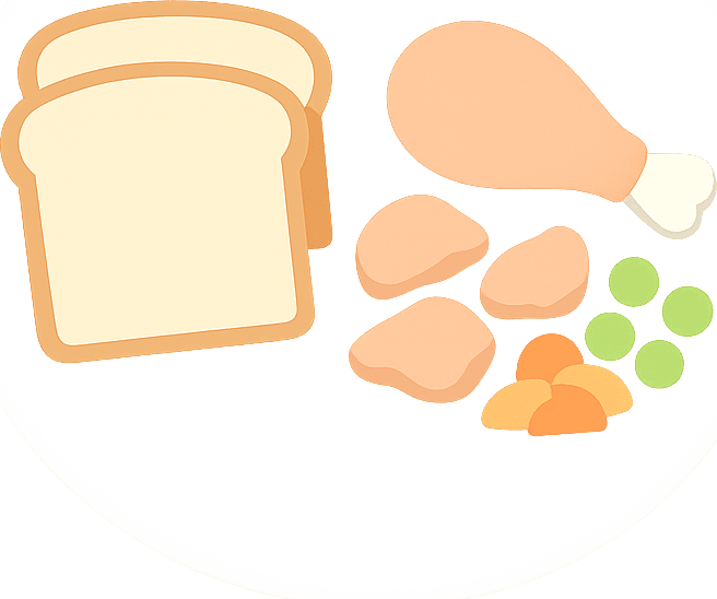 Brot und Hähnchen