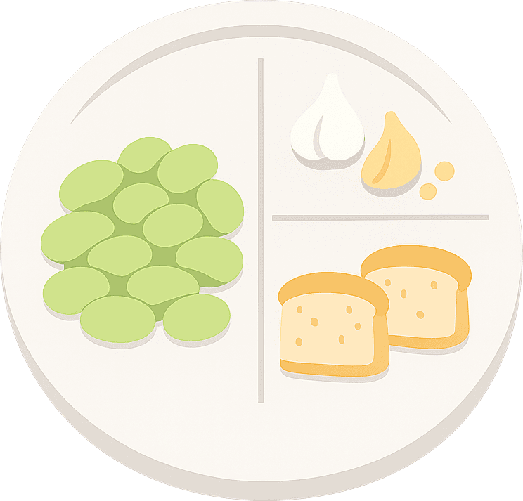 Lima bean, Garlic and Bread