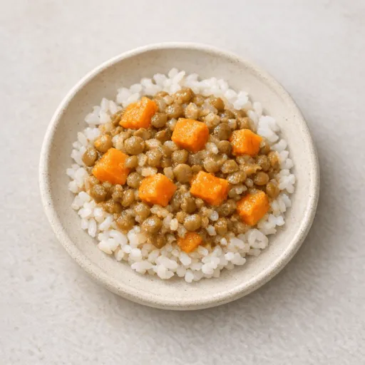 Patate douce, Lentilles et Riz