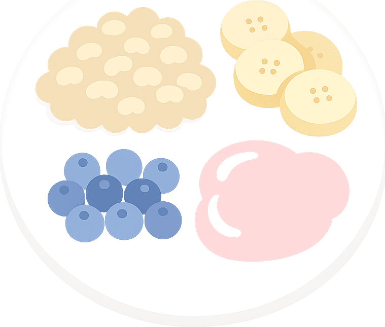 Avena, Plátano, Arándano y Yogur