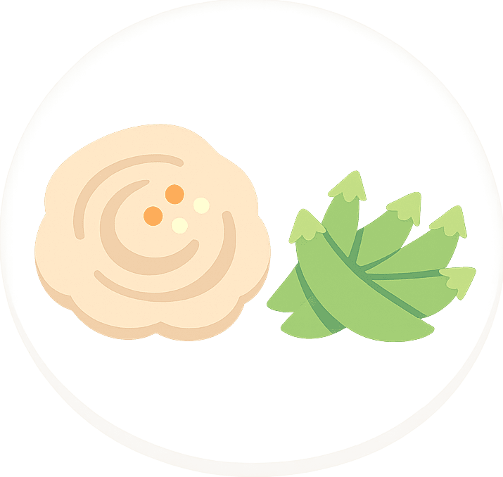 Hummus and Snap pea
