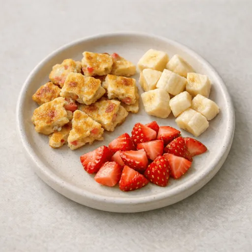 Huevo, Plátano y Fresa / frutilla