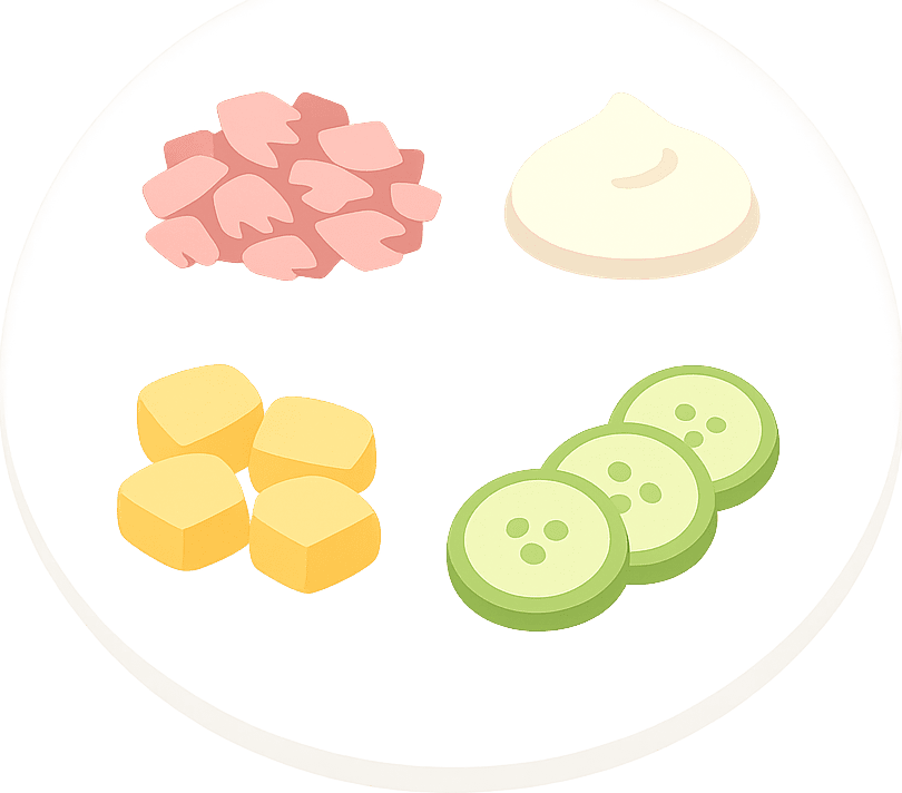 Tonno, Maionese, Patata e Cetriolo
