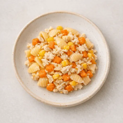 Chicken, Pasta, Carrot and Sweet corn