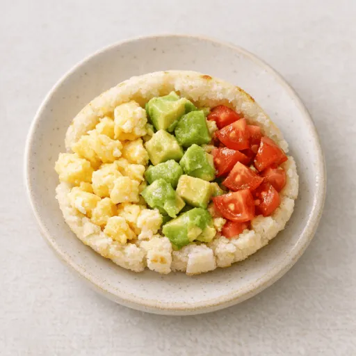 Uovo, Arepa, Avocado e Pomodoro