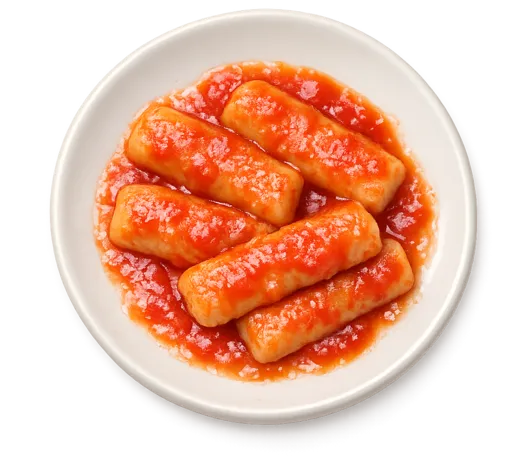 Maisstäbchen in Paprikasoße