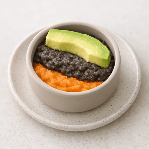 Süßkartoffel, Schwarze Bohnen und Avocado