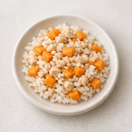 Süßkartoffel, Hähnchen und Reis