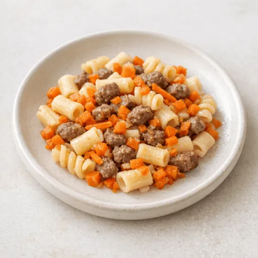 Carne de res, Zanahoria y Pasta