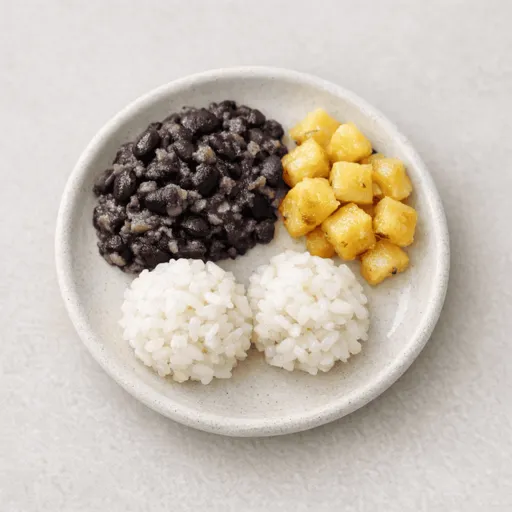 Black beans, Rice and Plantain